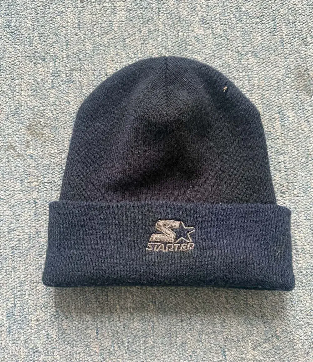 Starter Vintage Navy Blue Cuffed Knit Beanie Hat